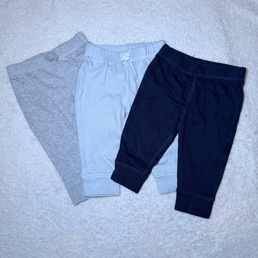 Carter's 3-Pack Jogger Pants in Gray, Light Blue, Navy
